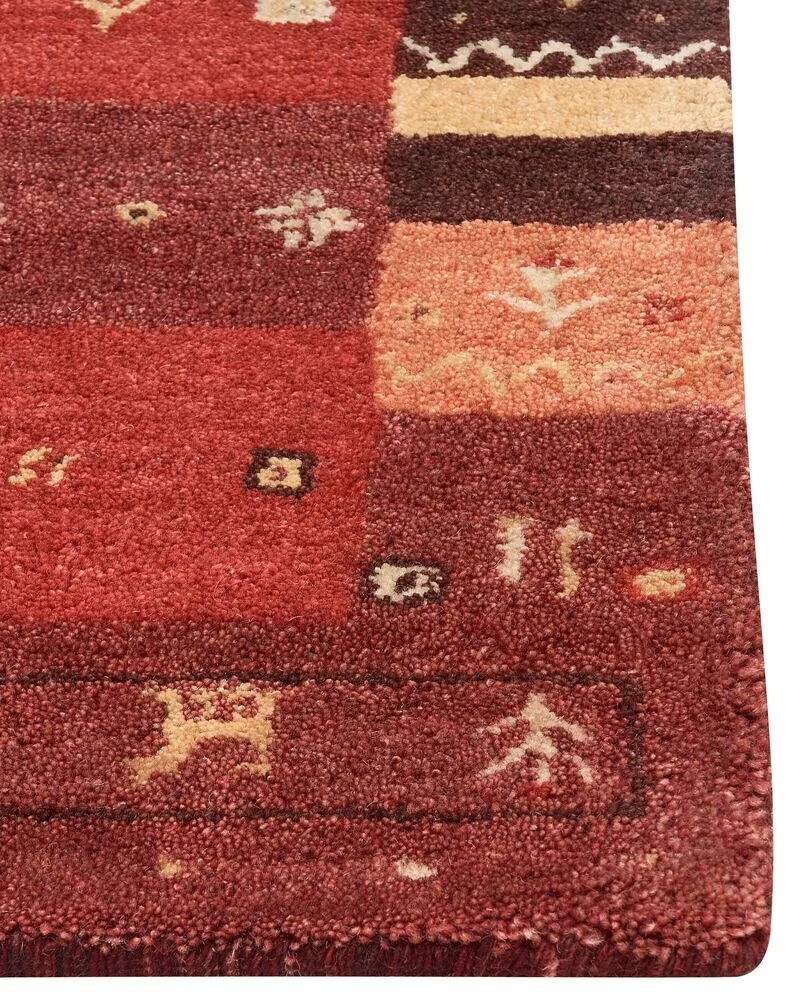 Vloerkleed gabbeh rood 160 x 230 cm SINANLI