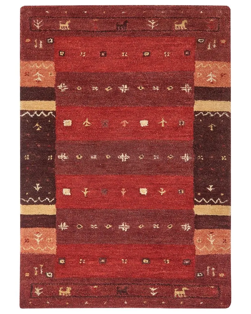 Vloerkleed gabbeh rood 160 x 230 cm SINANLI