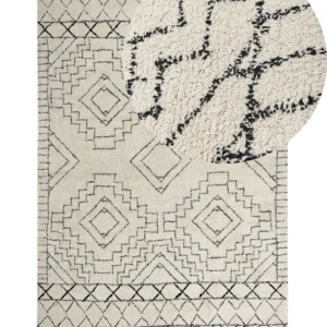 Vloerkleed katoen beige/zwart 160 x 230 cm ZEYNE