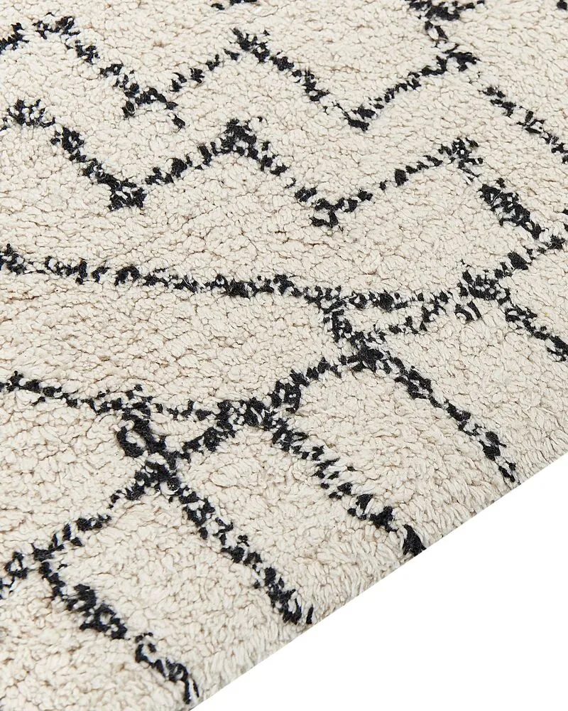 Vloerkleed katoen beige/zwart 160 x 230 cm ZEYNE