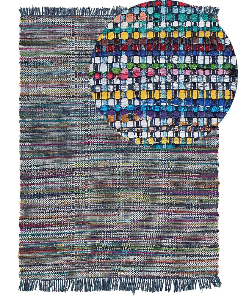 Vloerkleed katoen blauw 160 x 230 cm BESNI