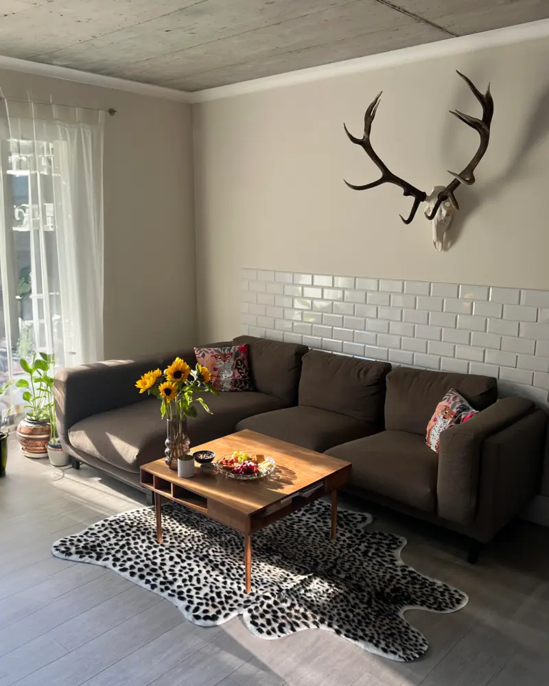 Vloerkleed luipaardprint beige/zwart 150 x 200 cm OSSA