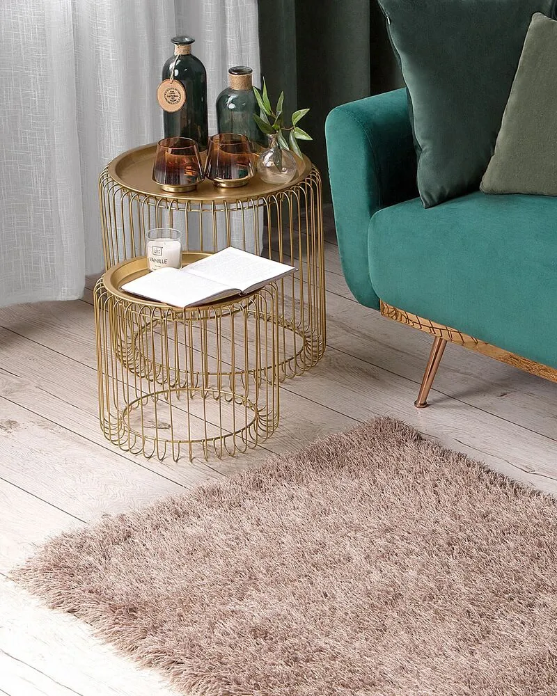 Vloerkleed tissu synthétique beige 80 x 150 cm CIDE