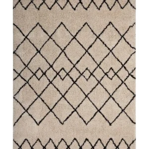Vloerkleed tissu synthétique beige/zwart 160 x 230 cm HAVSA