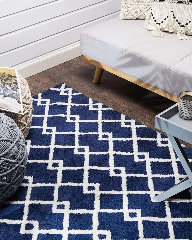 Vloerkleed tissu synthétique blauw 160 x 230 cm SERRES