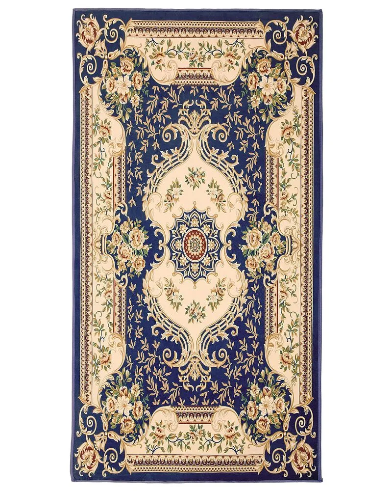 Vloerkleed tissu synthétique donkerblauw 80 x 150 cm GAZIANTEP