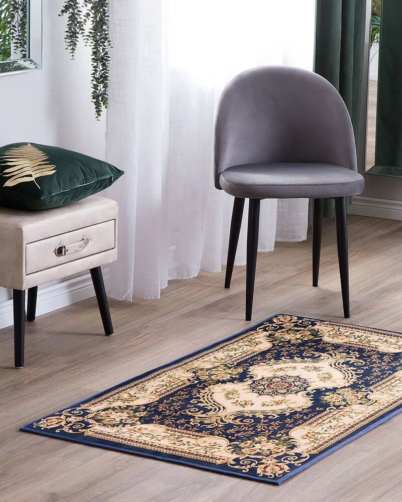 Vloerkleed tissu synthétique donkerblauw 80 x 150 cm GAZIANTEP