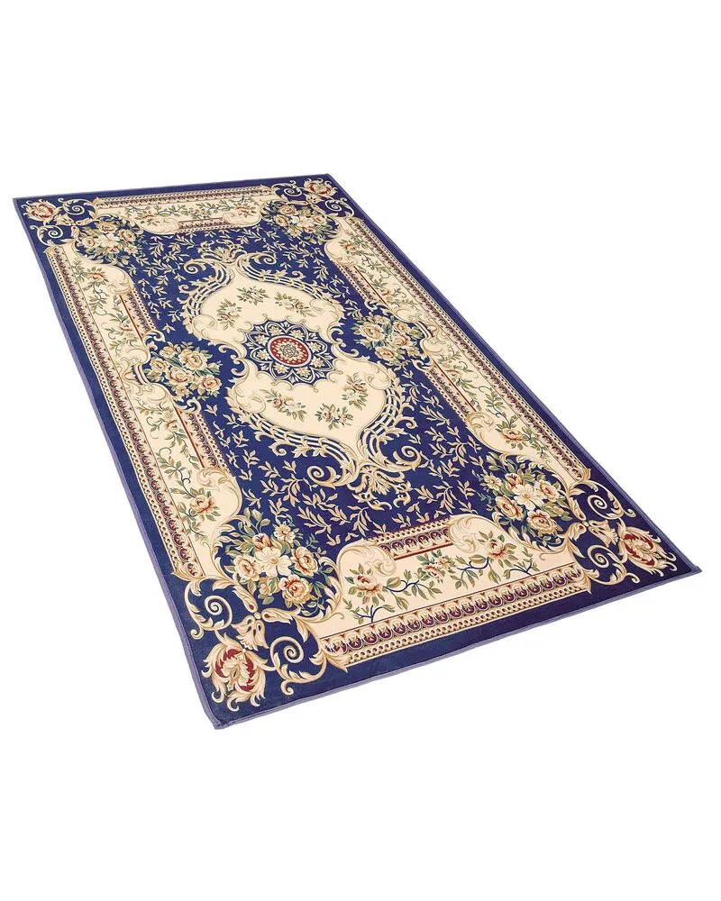 Vloerkleed tissu synthétique donkerblauw 80 x 150 cm GAZIANTEP
