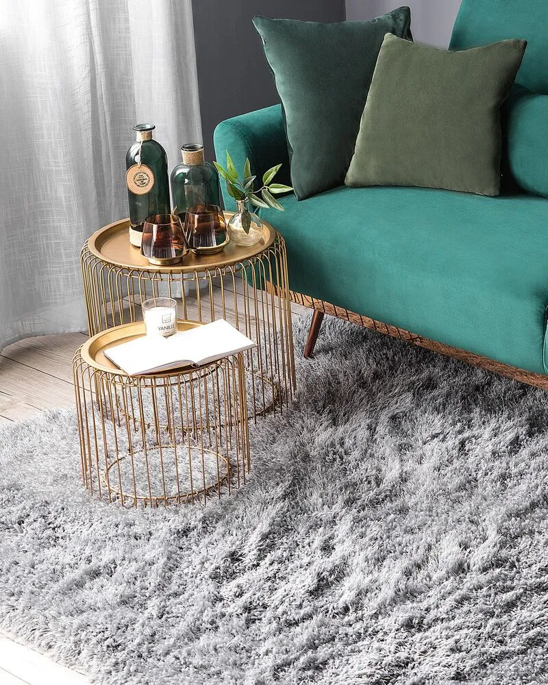 Vloerkleed tissu synthétique lichtgrijs 160 x 230 cm CIDE