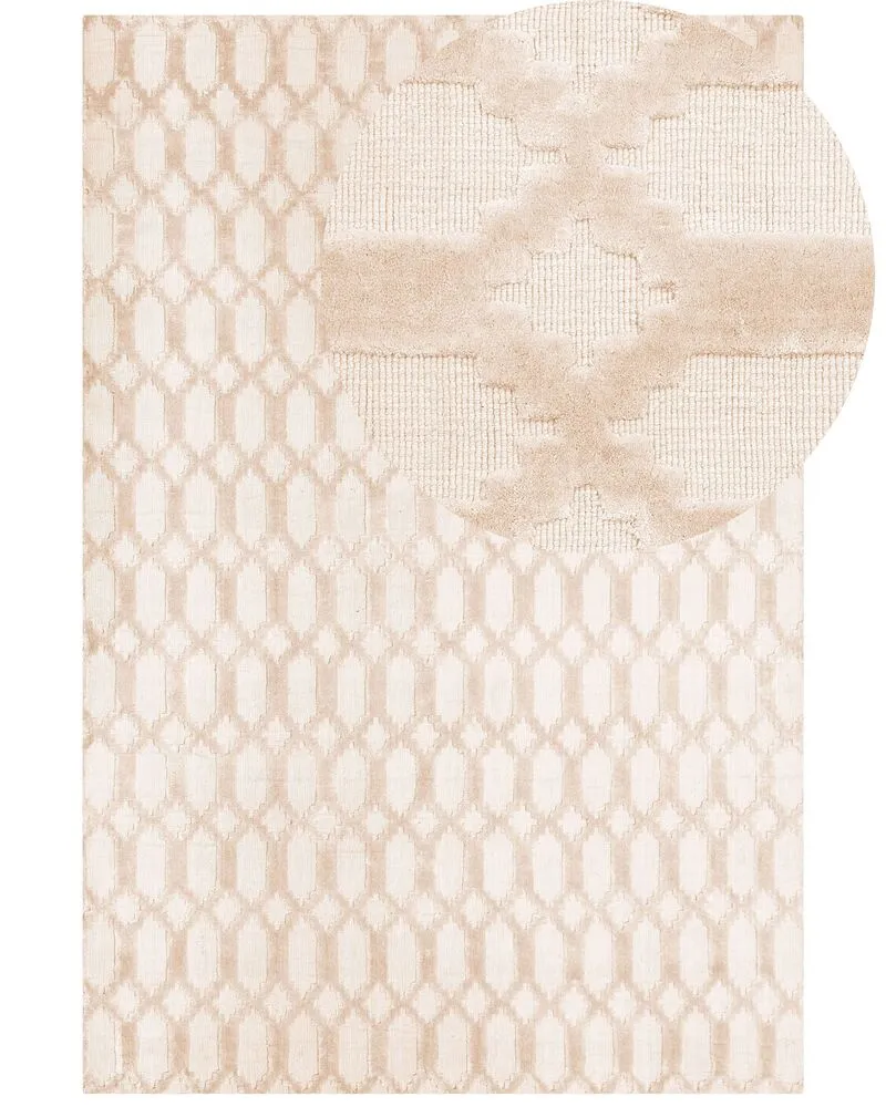 Vloerkleed viscose écru 160 x 230 cm CIZRE