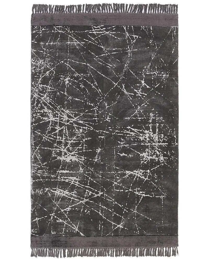 Vloerkleed viscose donkergrijs 160 x 230 cm HANLI