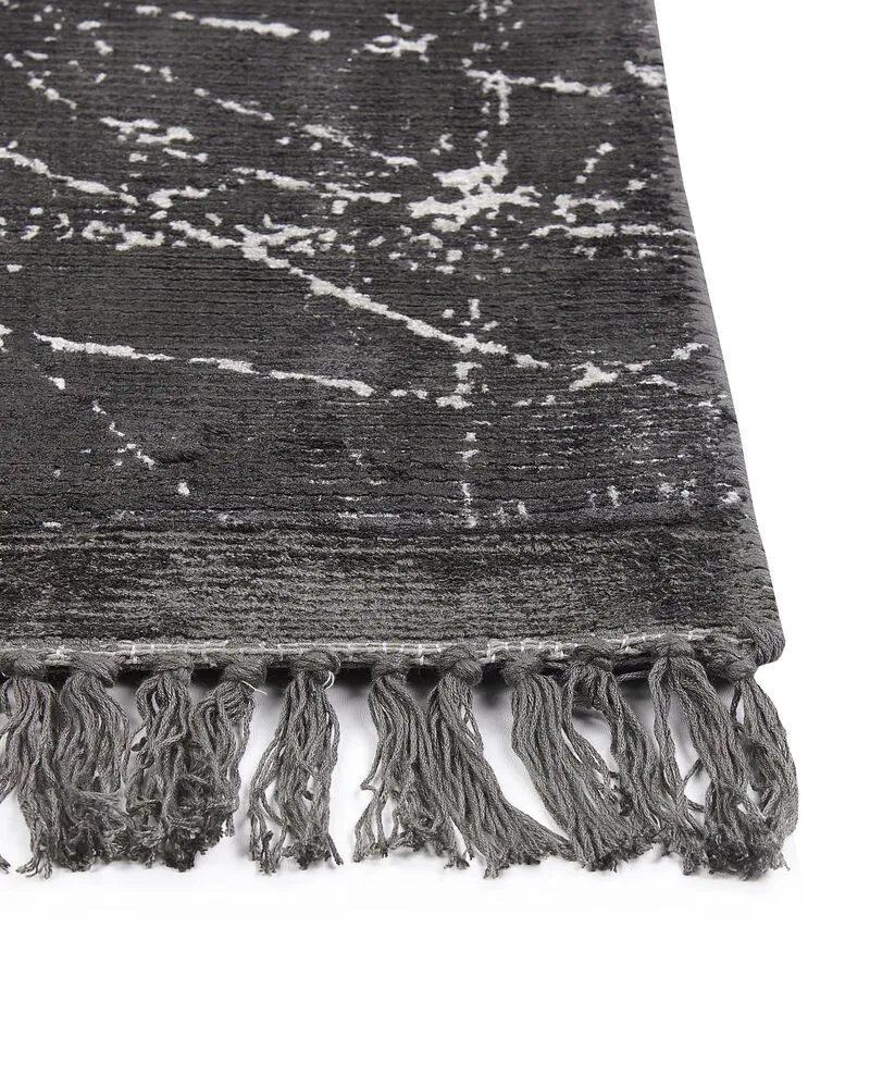 Vloerkleed viscose donkergrijs 160 x 230 cm HANLI