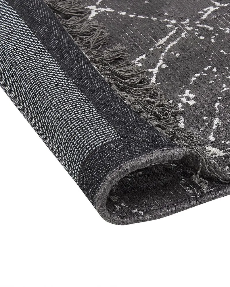 Vloerkleed viscose donkergrijs 160 x 230 cm HANLI