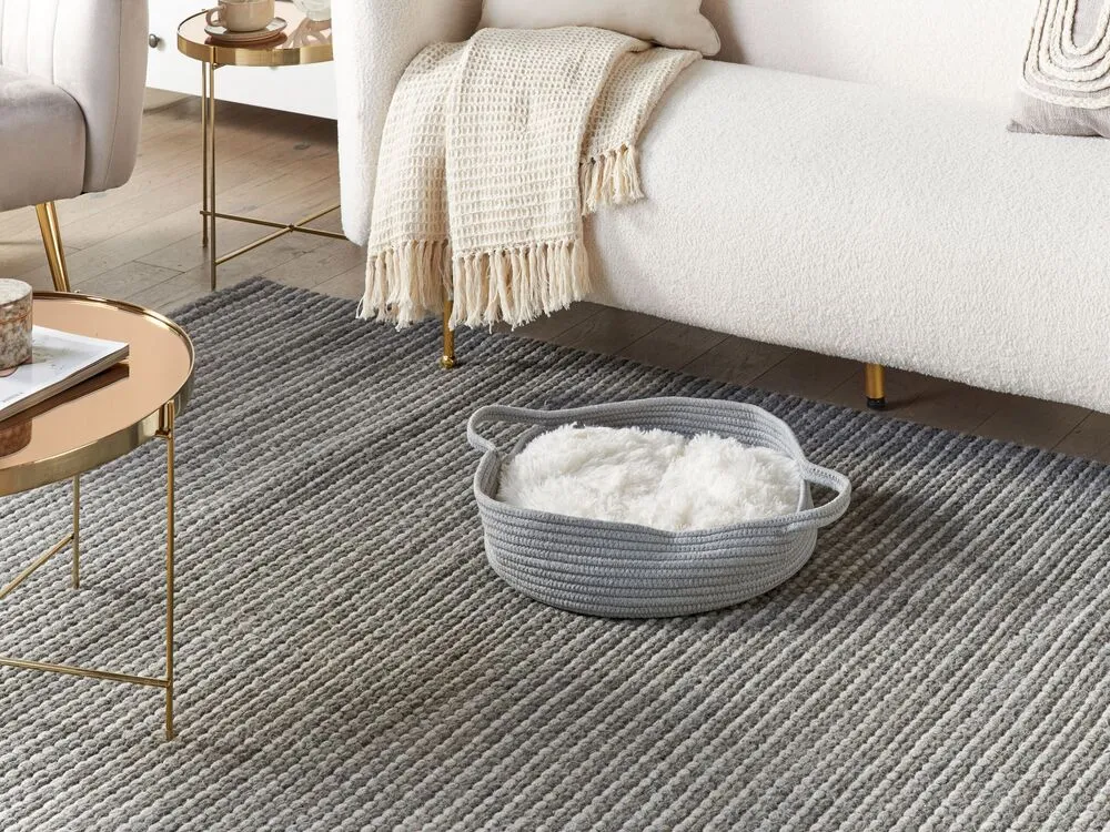 Vloerkleed wol donkergrijs 160 x 230 cm KILIS