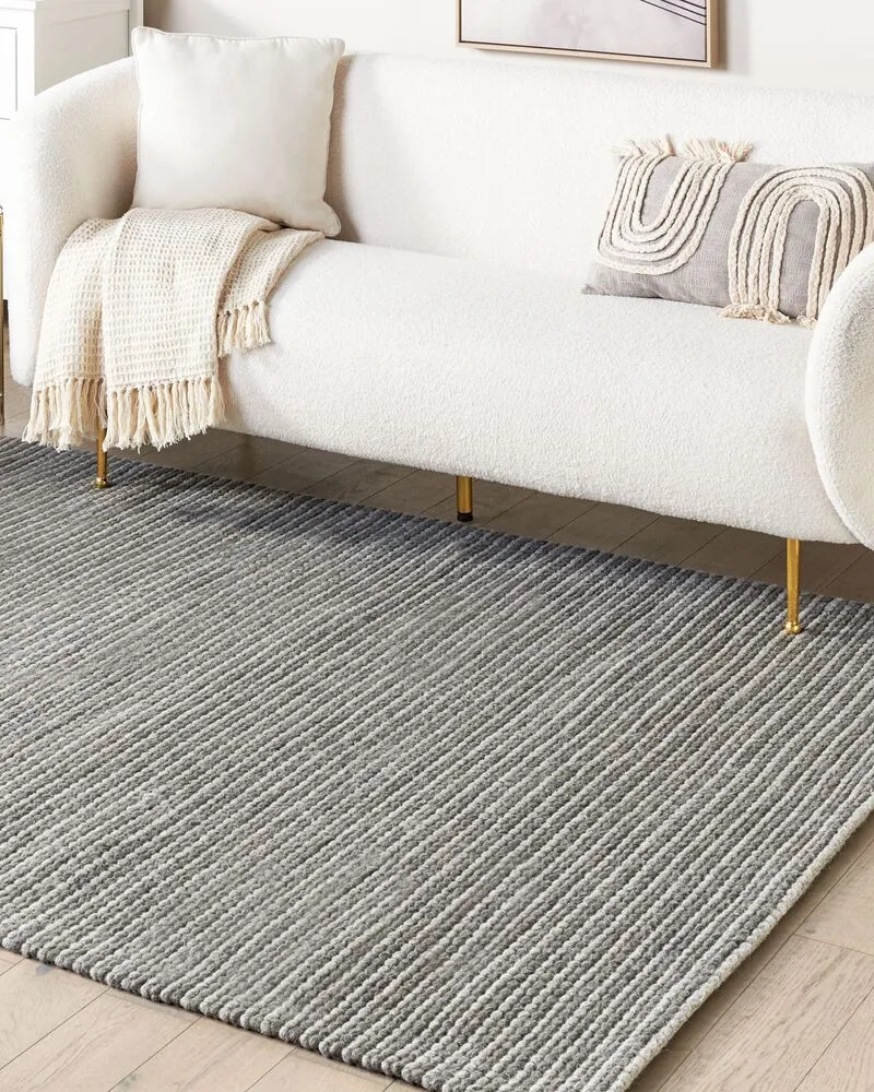 Vloerkleed wol donkergrijs 160 x 230 cm KILIS