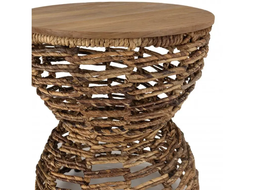 ALIDA - Tabouret ajouré assise en bois de teck recyclé
