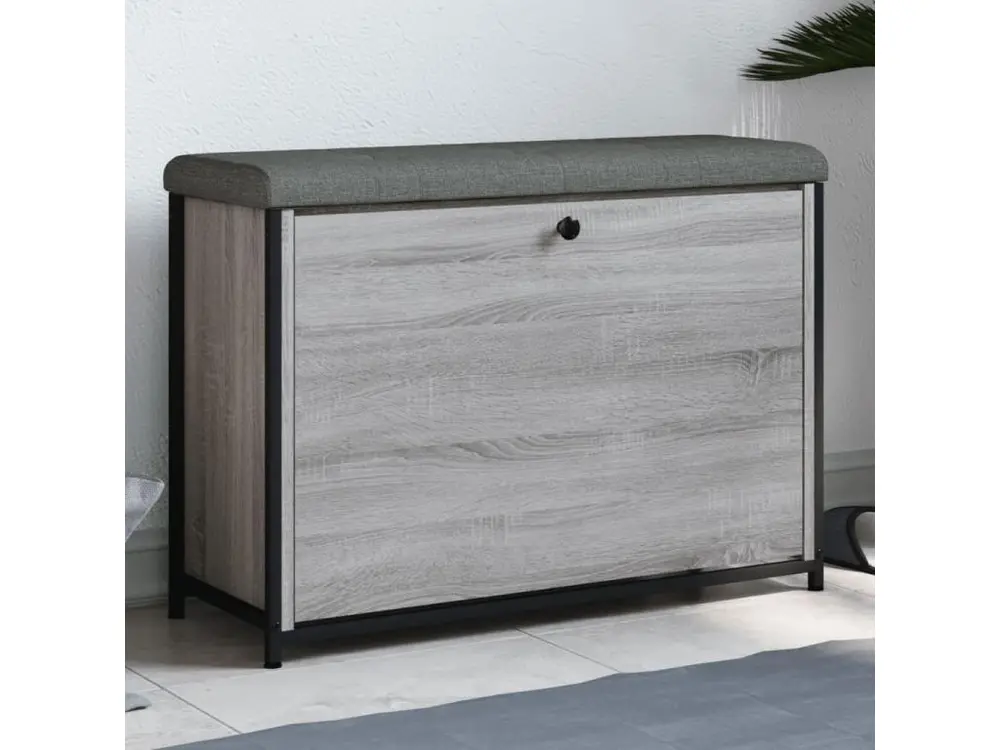 Banc à chaussures tiroir rabattable chêne sonoma 82x32x56 cm