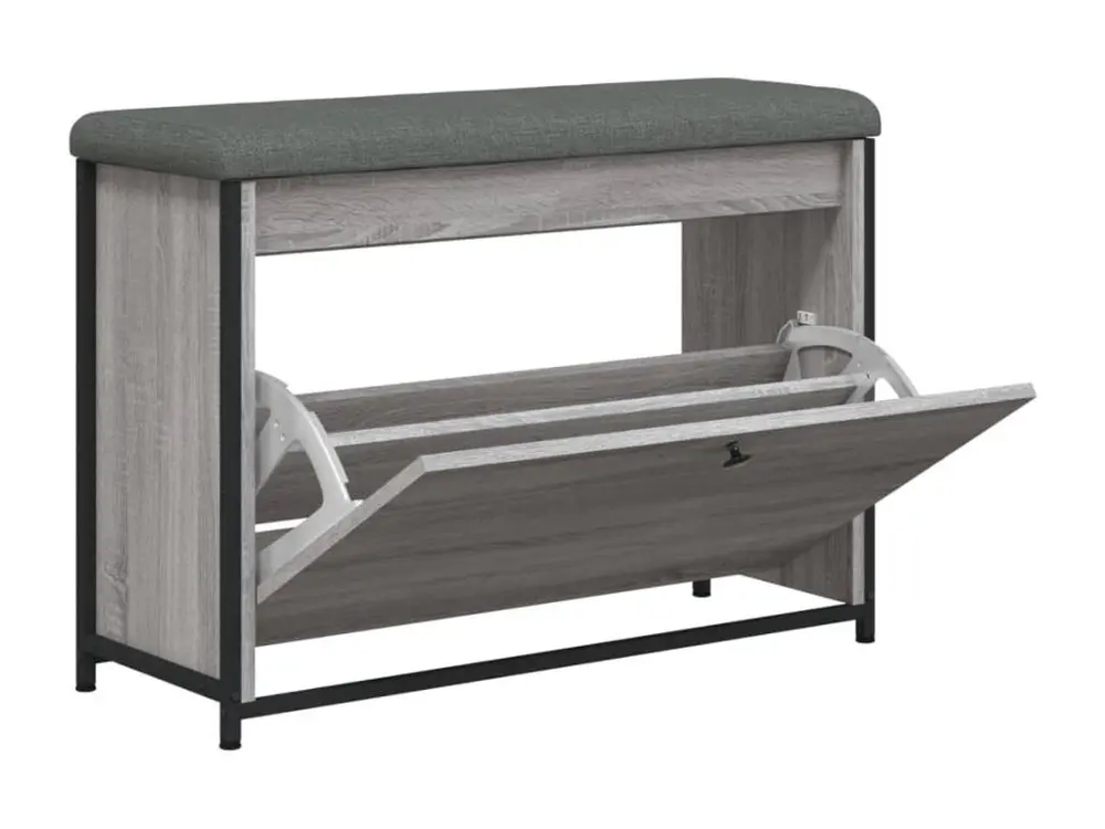 Banc à chaussures tiroir rabattable chêne sonoma 82x32x56 cm