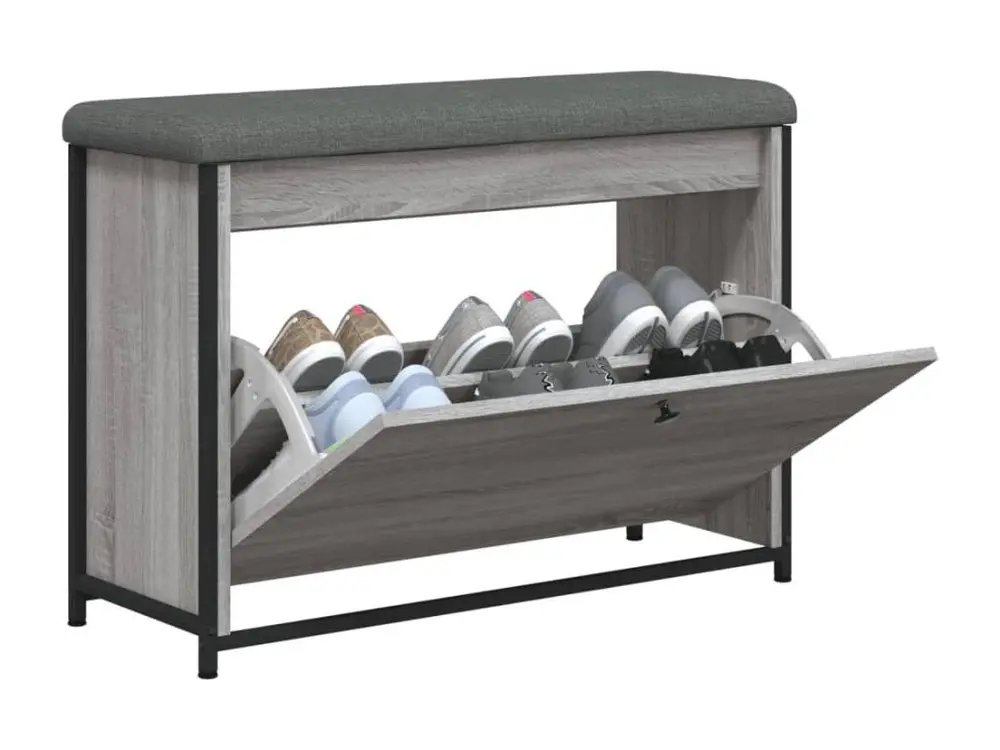 Banc à chaussures tiroir rabattable chêne sonoma 82x32x56 cm