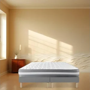 Bloc-notes mural Sommier tapissier 120x190cm gris fabrique en france pieds