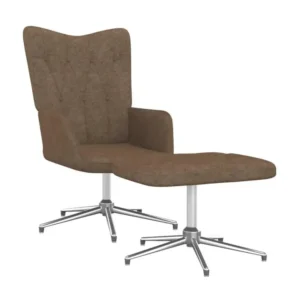 Chaise de relaxation avec tabouret Taupe Tissu
