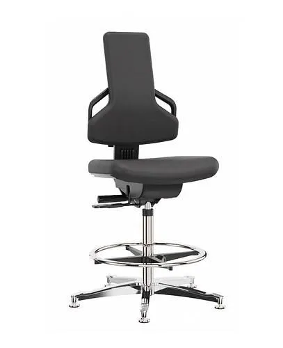Chaise de travail Dauphin Premium simili cuir piètement aluminium patins repose-pieds 266912 acquérir à bas prix