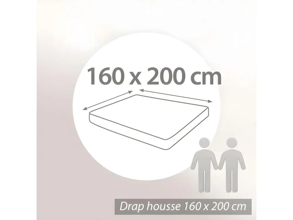 Drap housse 160x200 cm bonnet 30 en lin lavé froissé SONATE vert Thym