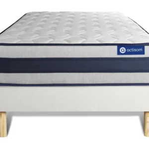 Ensemble matelas Ressorts ensachés et Mémoire de forme ACTIFLEX ERGO 120x200 Maxi épaisseur 5zones confort + sommier KIT b...