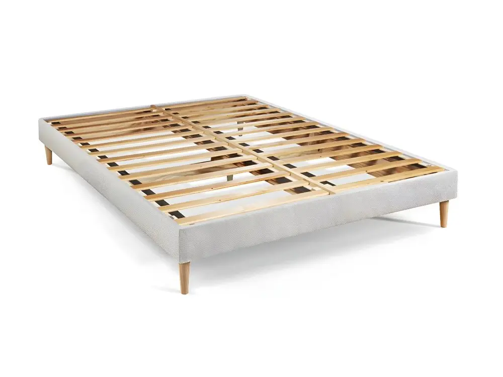 Ensemble LE PAISIBLE 200x200cm Mémoire de forme BioVisco - Ep. 24cm + sommier kit Blanc pour Bureau à domicile