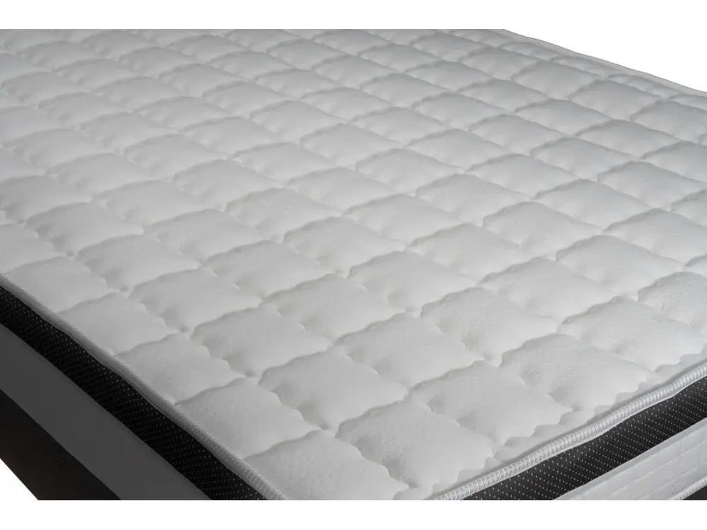 Ensemble Supérieur 200x200 Mémoire de forme 3 zones doublement sommier noir