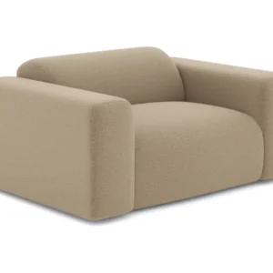 Fauteuil tissu bouclette taupe