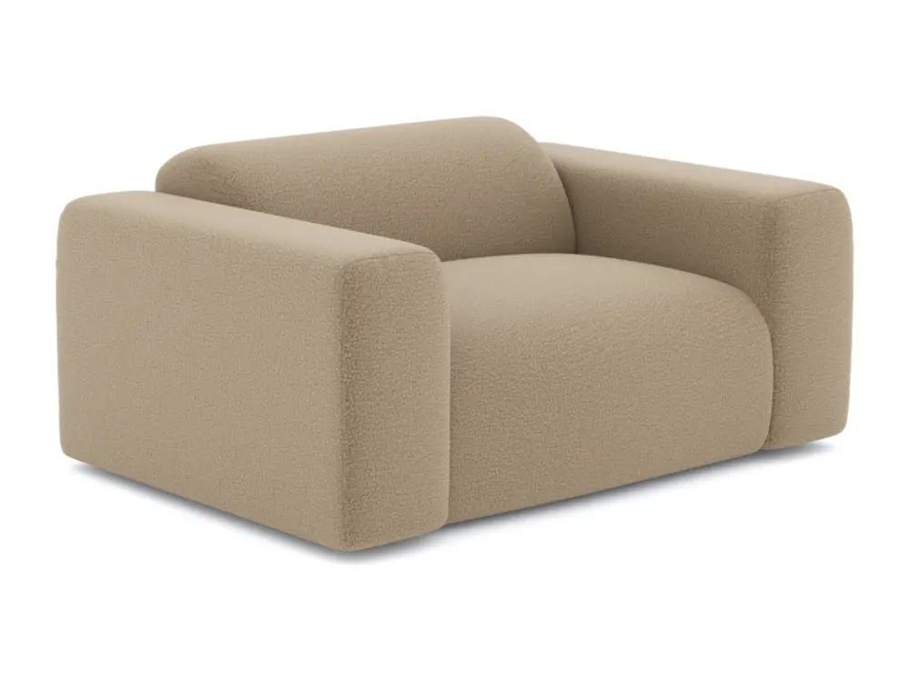 Fauteuil tissu bouclette taupe