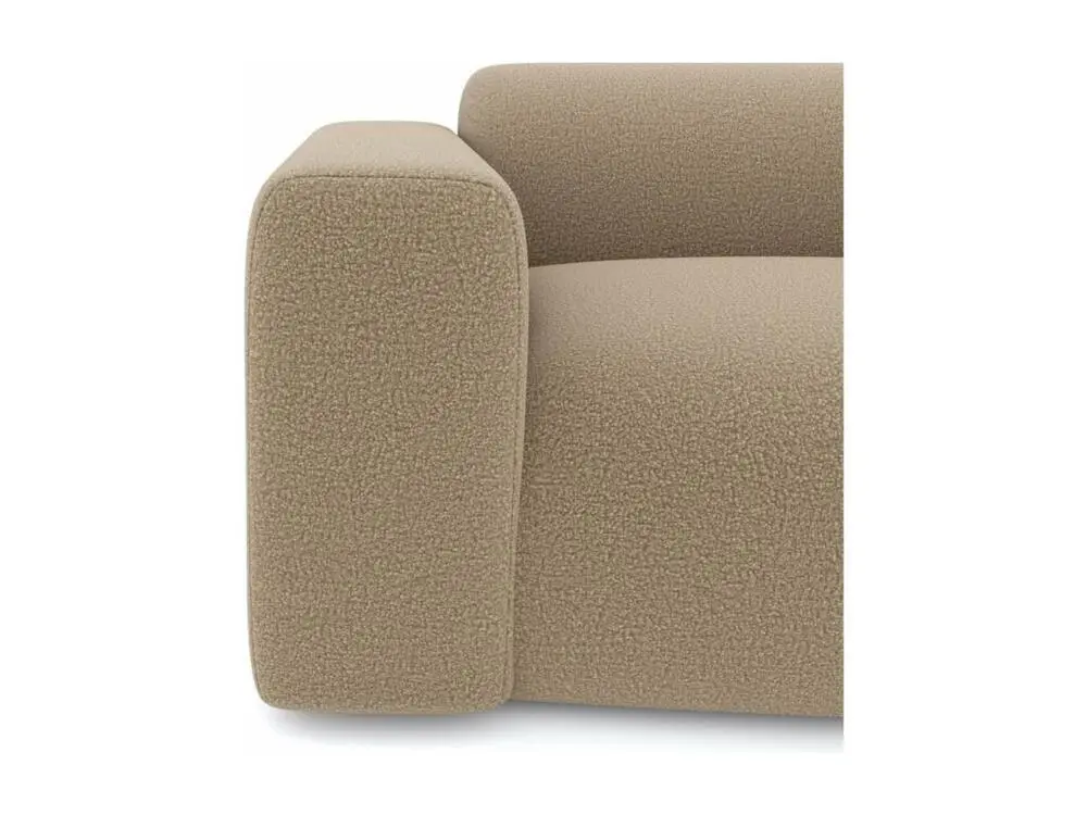 Fauteuil tissu bouclette taupe