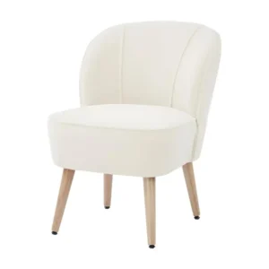 Fauteuil TIVOLI tissu bouclette blanc