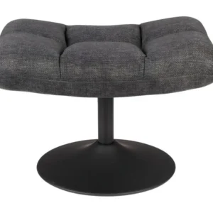 HOCKER - Tabouret repose pieds tissu gris sombre