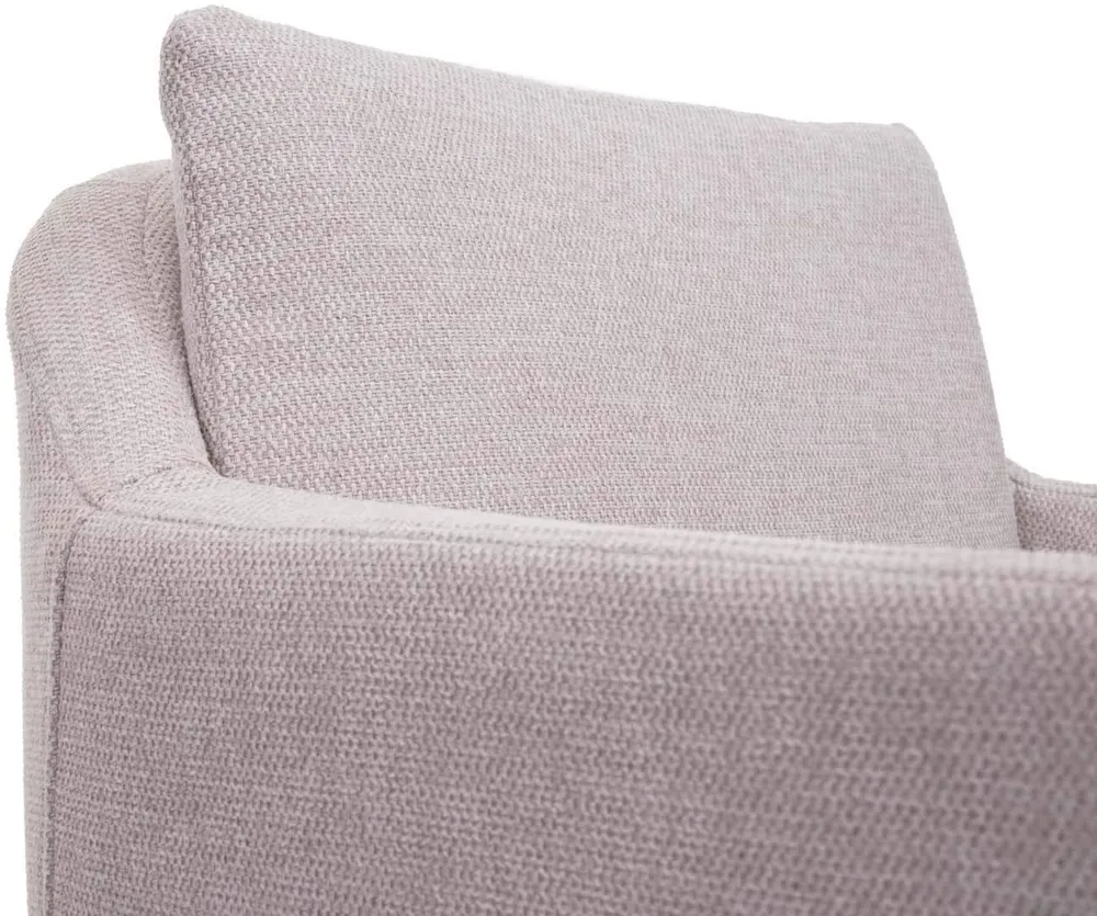 Lot de 2 tabourets de bar avec repose-pieds en tissu crème et métal noir TDB04063