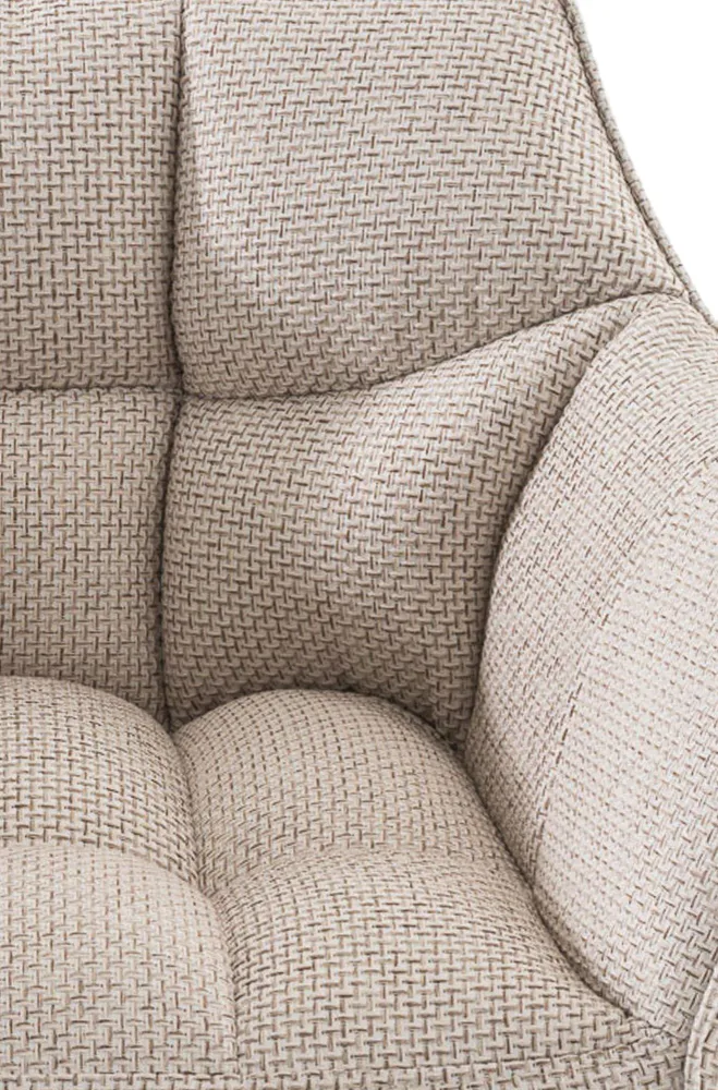 Lot de 2 tabourets de bar réglable en tissu crème assise enveloppante capitonnée avec base carrée en métal blanc 10_0006623