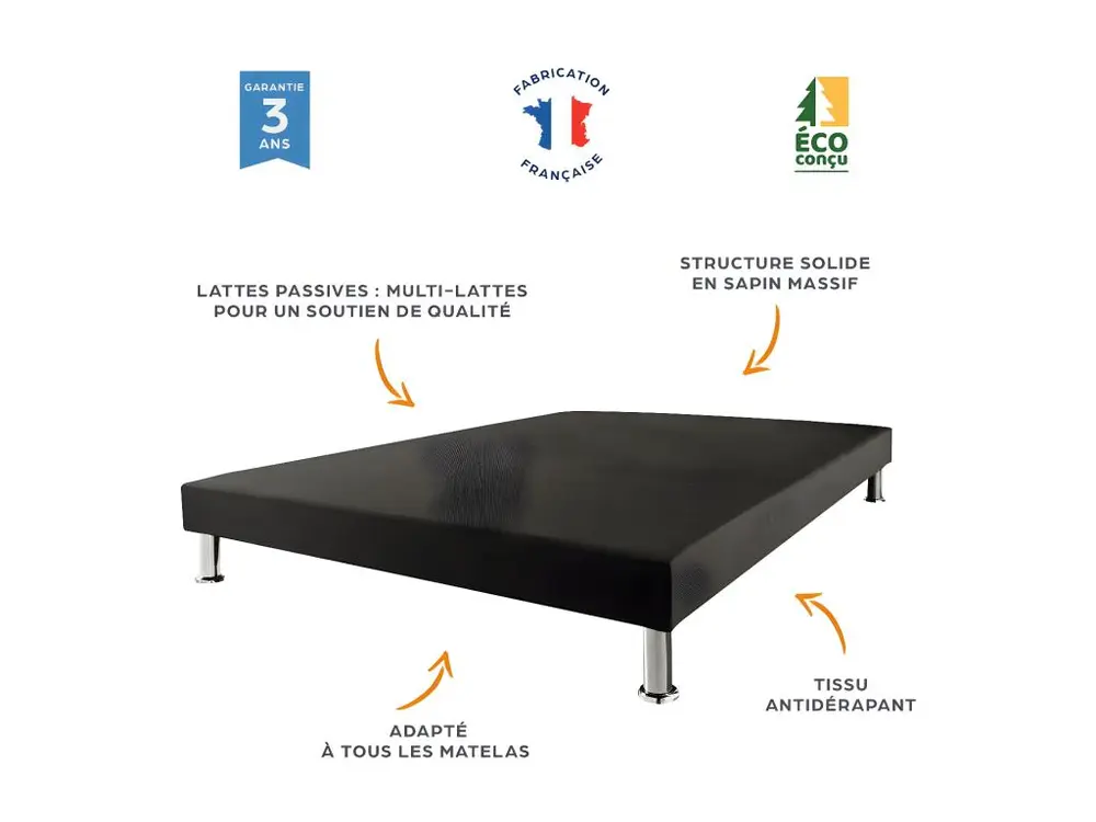 Matelas ressort + Sommier SR9 Deco Rhodes pour Espace réduit