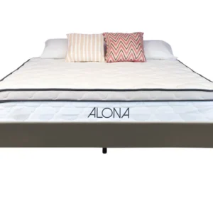 Matelas+sommier gris Alona Ressorts+Memoire de Forme 80 Kg/m3-90x190 Hauteur +/- 25,5cm-Hypoallergenique Sans outil d'inst...