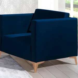 Organisateur de tiroir Fauteuil Providence K102, Bleu, 74x76x82cm, Tapisserie, Pieds: Plastique