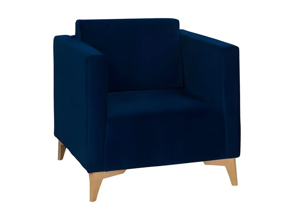 Organisateur de tiroir Fauteuil Providence K102, Bleu, 74x76x82cm, Tapisserie, Pieds: Plastique