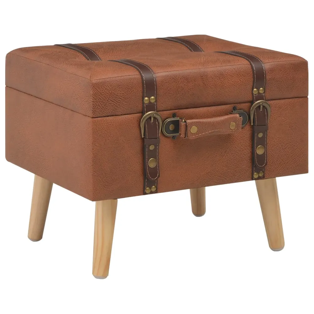 Organisateur de tiroir Tabouret de rangement 40 cm brun roux similicuir 02_0021223