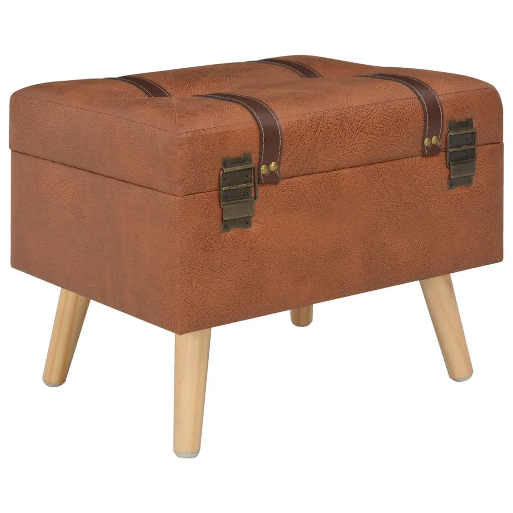 Range-câbles adhésif Tabouret de rangement 40 cm brun roux similicuir 02_0021223