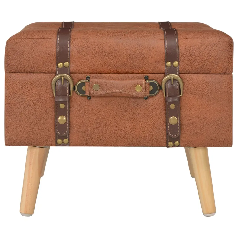 Range-câbles adhésif Tabouret de rangement 40 cm brun roux similicuir 02_0021223