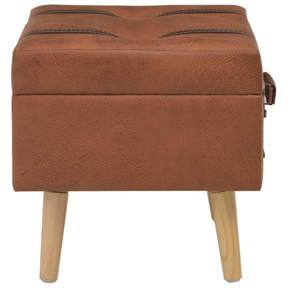 Range-câbles adhésif Tabouret de rangement 40 cm brun roux similicuir 02_0021223