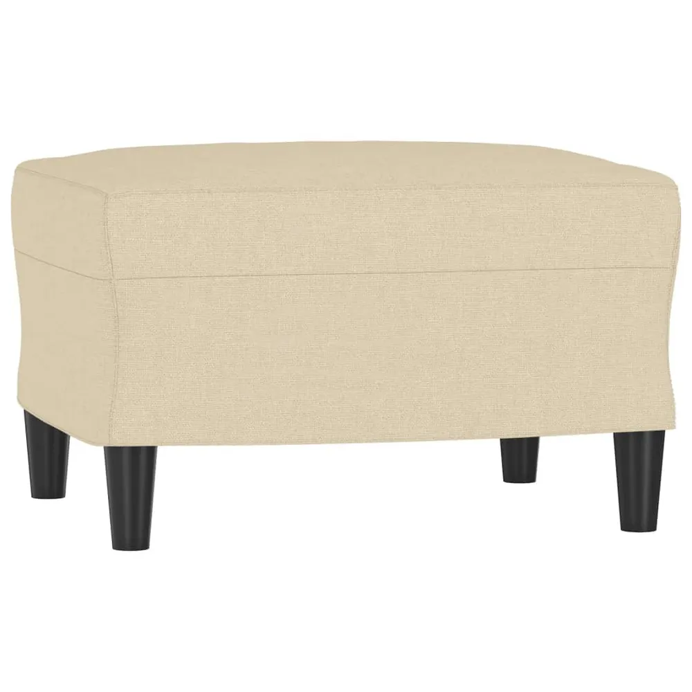 Repose-pieds tabouret bout de lit 60 x 50 x 41 cm en tissu crème DEC030143