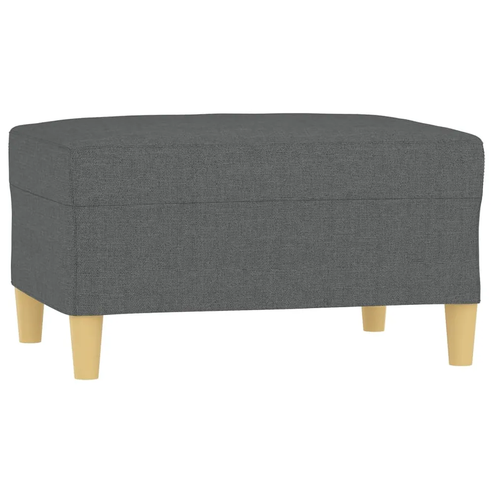 Repose-pieds tabouret bout de lit 70 x 55 x 41 cm en tissu gris DEC030322