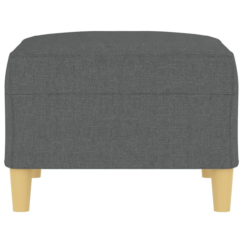 Repose-pieds tabouret bout de lit 70 x 55 x 41 cm en tissu gris DEC030322