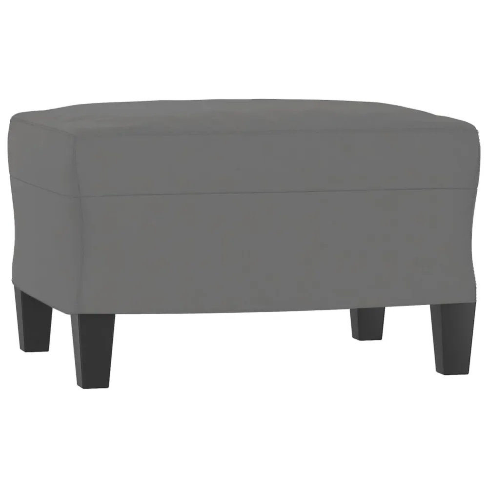 Repose-pieds tabouret bout de lit 60 x 50 x 41 cm tissu microfibre gris DEC030305