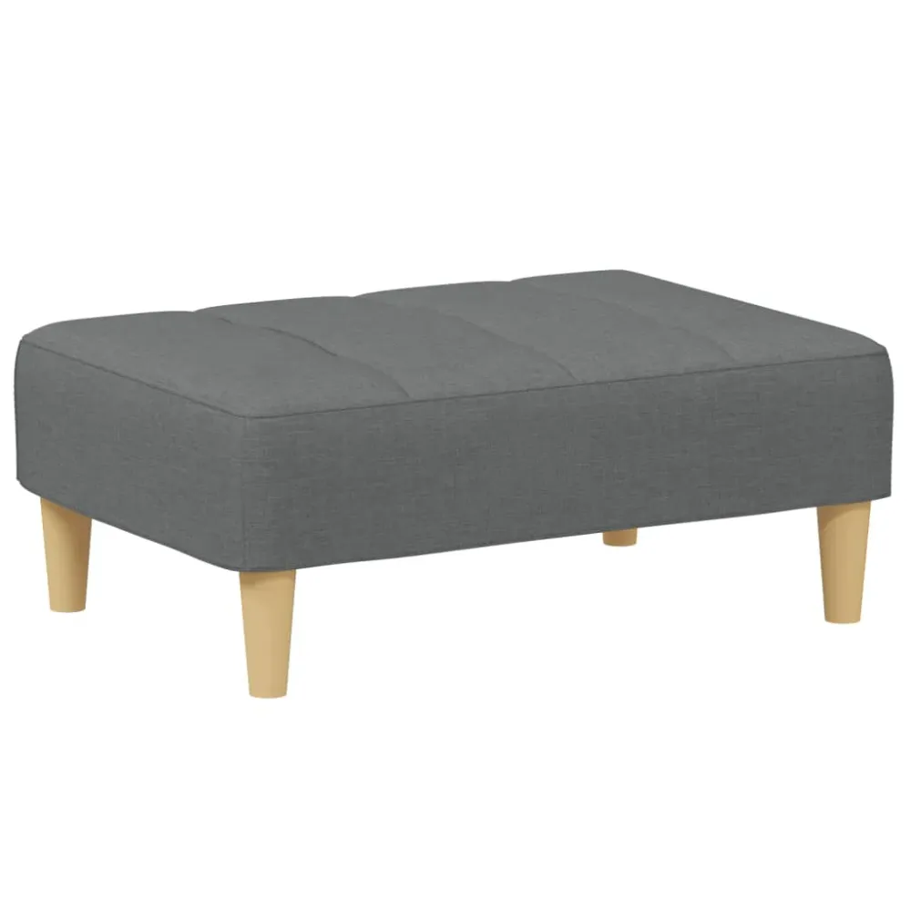 Repose-pieds tabouret 77 x 55 x 31 cm en tissu gris DEC030333